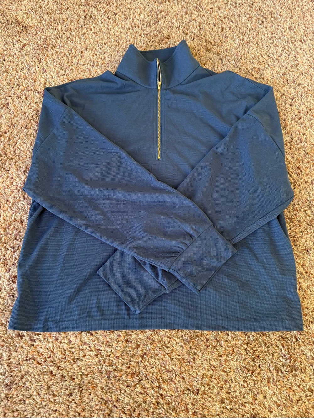 Navy Two-Piece Lounge Set with Half-Zip Top - Picture 2 of 3